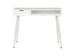 Jardideco Consoles Et Drapiers Bureau 1 Tiroir Bois Blanc