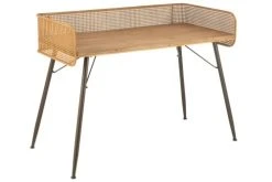 Hellin Consoles Et Drapiers Bureau En Bois Et Métal Au Piétement Fuselé Noir L126 -Marquee Magasin bureau en bois et metal au pietement fusele noir l126 3