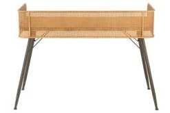 Hellin Consoles Et Drapiers Bureau En Bois Et Métal Au Piétement Fuselé Noir L126 -Marquee Magasin bureau en bois et metal au pietement fusele noir l126 5