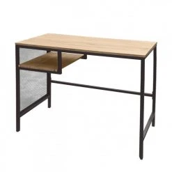 Fornord Tables à Manger Bureau En Bois MDF Et Métal Noir