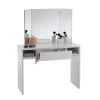 Calicosy Coiffeuses Coiffeuse 1 Tiroir 2 Niches Avec Miroir 3 Pans - Blanc