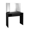 Calicosy Coiffeuses Coiffeuse 1 Tiroir 2 Niches Avec Miroir 3 Pans - Noire -Marquee Magasin coiffeuse 1 tiroir 2 niches avec miroir 3 pans noire