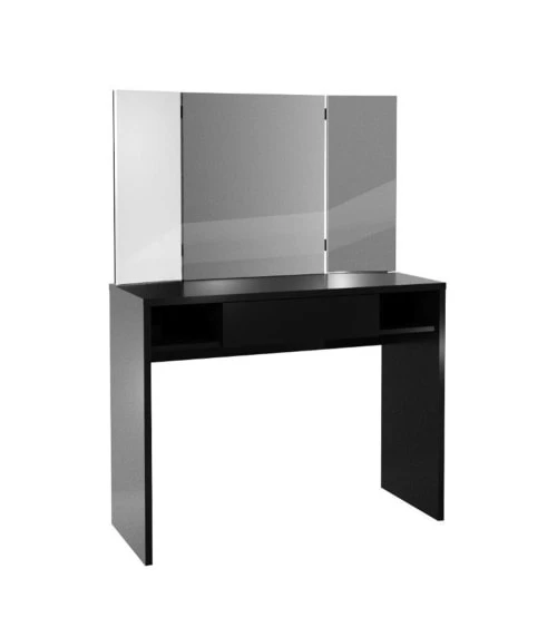 Calicosy Coiffeuses Coiffeuse 1 Tiroir 2 Niches Avec Miroir 3 Pans - Noire 6 Calicosy Coiffeuses Coiffeuse 1 Tiroir 2 Niches Avec Miroir 3 Pans - Noire – Image 4