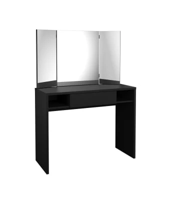 Calicosy Coiffeuses Coiffeuse 1 Tiroir 2 Niches Avec Miroir 3 Pans - Noire 8 Calicosy Coiffeuses Coiffeuse 1 Tiroir 2 Niches Avec Miroir 3 Pans - Noire – Image 6