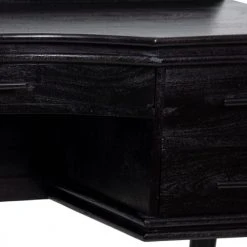 Bepurehome Consoles Et Drapiers Coiffeuse 5 Tiroirs En Bois Noir -Marquee Magasin coiffeuse 5 tiroirs en bois noir 3