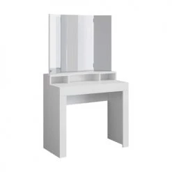 ML-Design Coiffeuses Coiffeuse Avec Miroir, Blanc, 89,5x155x43,5 Cm, MDF