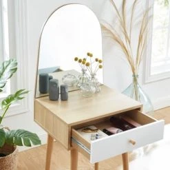 Baita Coiffeuses Coiffeuse Blanc Et Effet Chêne Miroir Inclus 10 Baita Coiffeuses Coiffeuse Blanc Et Effet Chêne Miroir Inclus -Marquee Magasin coiffeuse blanc et effet chene miroir inclus 2