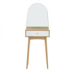 Baita Coiffeuses Coiffeuse Blanc Et Effet Chêne Miroir Inclus