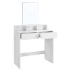 Calicosy Coiffeuses Coiffeuse Blanche Avec 1 Miroir Et 2 Tiroirs - L80 X H140 Cm