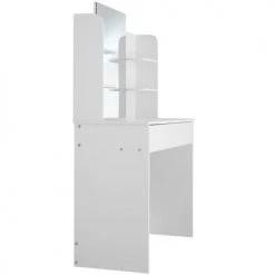 Tectake Coiffeuses Coiffeuse CAMILLE Avec Miroir Et Rangements Blanc -Marquee Magasin coiffeuse camille avec miroir et rangements blanc 4