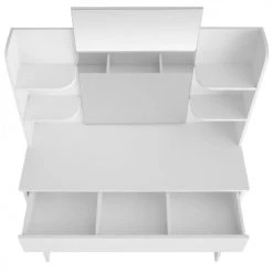 Tectake Coiffeuses Coiffeuse CAMILLE Avec Miroir Et Rangements Blanc -Marquee Magasin coiffeuse camille avec miroir et rangements blanc 5