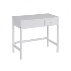 Wadiga Consoles Et Drapiers Coiffeuse En Bois Blanc Avec Miroir Et Rangements - 90x45x82cm -Marquee Magasin coiffeuse en bois blanc avec miroir et rangements 90x45x82cm 1
