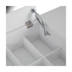 Wadiga Consoles Et Drapiers Coiffeuse En Bois Blanc Avec Miroir Et Rangements - 90x45x82cm -Marquee Magasin coiffeuse en bois blanc avec miroir et rangements 90x45x82cm 3