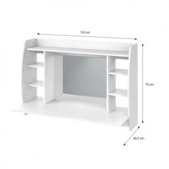 ML-Design Coiffeuses Coiffeuse Murale Avec Miroir, Blanc, 110x74x48,5 Cm, MDF -Marquee Magasin coiffeuse murale avec miroir blanc 110x74x48 5 cm mdf 3