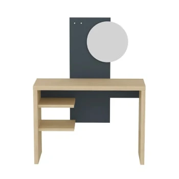 TEMAHOME Coiffeuses Coiffeuse Placage Blanc Et Chêne Clair 6 TEMAHOME Coiffeuses Coiffeuse Placage Blanc Et Chêne Clair – Image 4