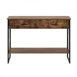 Beliani Consoles Et Drapiers Commode En Bois Foncé Avec 2 Tiroirs -Marquee Magasin commode en bois fonce avec 2 tiroirs 2