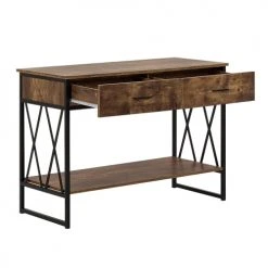 Beliani Consoles Et Drapiers Commode En Bois Foncé Avec 2 Tiroirs -Marquee Magasin commode en bois fonce avec 2 tiroirs 3