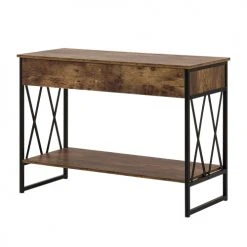 Beliani Consoles Et Drapiers Commode En Bois Foncé Avec 2 Tiroirs -Marquee Magasin commode en bois fonce avec 2 tiroirs 4