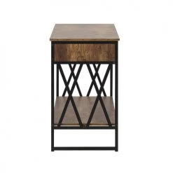 Beliani Consoles Et Drapiers Commode En Bois Foncé Avec 2 Tiroirs -Marquee Magasin commode en bois fonce avec 2 tiroirs 5