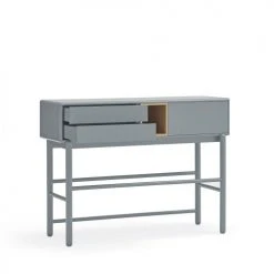 TEULAT Consoles Et Drapiers Console 1 Porte 2 Tiroirs En Bois L180cm Gris Clair -Marquee Magasin console 1 porte 2 tiroirs en bois l180cm gris clair 3