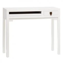 Altobuy Consoles Et Drapiers Console 1 Tiroir 1 Plateau Coulissant Coloris Blanc