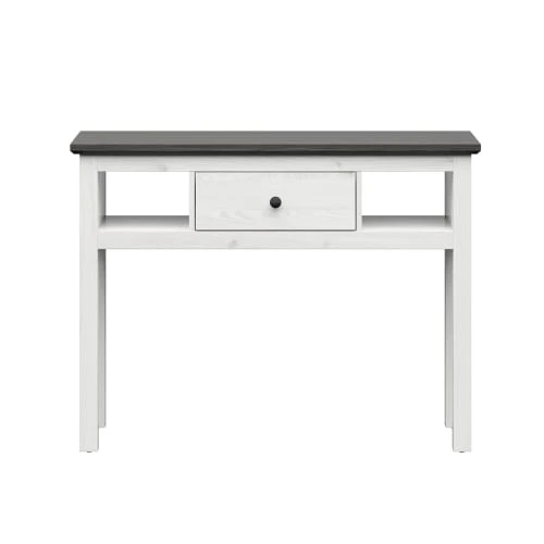 Brw Consoles Et Drapiers Console 1 Tiroir Blanc Et Naturel Foncé 3 Brw Consoles Et Drapiers Console 1 Tiroir Blanc Et Naturel Foncé