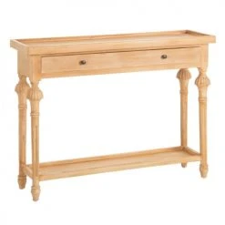 Altobuy Consoles Et Drapiers Console 1 Tiroir Bois Exotique Avec Plateau Inférieur