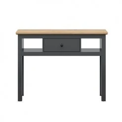 Brw Consoles Et Drapiers Console 1 Tiroir Gris Anthracite Et Naturel