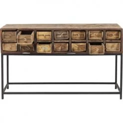 Kare Design Consoles Et Drapiers Console 14 Tiroirs En Bois Recyclé Et Acier