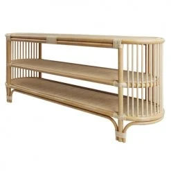 Rendez Vous Déco Consoles Et Drapiers Console 140 Cm En Rotin Naturel Avec étagères