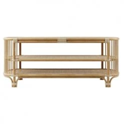 Rendez Vous Déco Consoles Et Drapiers Console 140 Cm En Rotin Naturel Avec étagères -Marquee Magasin console 140 cm en rotin naturel avec etageres 5