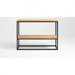 Custom Form Consoles Et Drapiers Console 2 Plateaux Chêne Pied Métal Noir L100cm -Marquee Magasin console 2 plateaux chene pied metal noir l100cm 2