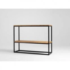 Custom Form Consoles Et Drapiers Console 2 Plateaux Chêne Pied Métal Noir L100cm -Marquee Magasin console 2 plateaux chene pied metal noir l100cm 3