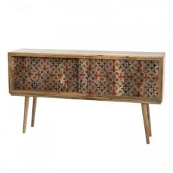 MACABANE Consoles Et Drapiers Console 2 Portes Coulissantes 1 étagère En Manguier -Marquee Magasin console 2 portes coulissantes 1 etagere en manguier 5