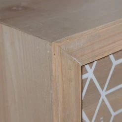 Altobuy Consoles Et Drapiers Console 2 Tiroirs Avec Motifs Géométriques Blancs -Marquee Magasin console 2 tiroirs avec motifs geometriques blancs 4