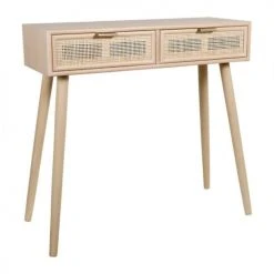 Jardideco Consoles Et Drapiers Console 2 Tiroirs Bois