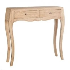 Altobuy Consoles Et Drapiers Console 2 Tiroirs Bois Exotique Naturel