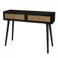 MACABANE Consoles Et Drapiers Console 2 Tiroirs Cannage Noir