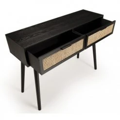 MACABANE Consoles Et Drapiers Console 2 Tiroirs Cannage Noir -Marquee Magasin console 2 tiroirs cannage noir 3