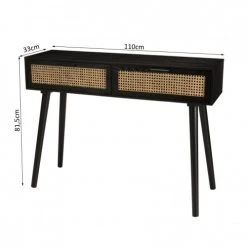MACABANE Consoles Et Drapiers Console 2 Tiroirs Cannage Noir -Marquee Magasin console 2 tiroirs cannage noir 4