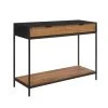 Rendez Vous Déco Consoles Et Drapiers Console 2 Tiroirs En Bois D'acacia Et Pieds En Métal Noir