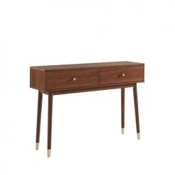 Drawer Consoles Et Drapiers Console 2 Tiroirs En Bois L120cm Noyer -Marquee Magasin console 2 tiroirs en bois l120cm noyer 2
