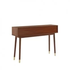 Drawer Consoles Et Drapiers Console 2 Tiroirs En Bois L120cm Noyer -Marquee Magasin console 2 tiroirs en bois l120cm noyer 4