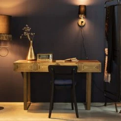 Dutchbone Consoles Et Drapiers Console 2 Tiroirs En Bois Or -Marquee Magasin console 2 tiroirs en bois or 2