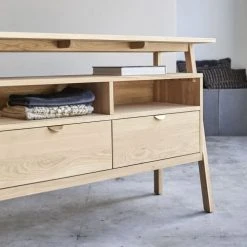 Tikamoon Consoles Et Drapiers Console 2 Tiroirs En Chêne Massif -Marquee Magasin console 2 tiroirs en chene massif 4