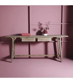 Signature Consoles Et Drapiers Console 2 Tiroirs En Orme Vieillit L180 X H76cm - Marron -Marquee Magasin console 2 tiroirs en orme vieillit l180 x h76cm marron 1