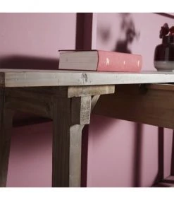 Signature Consoles Et Drapiers Console 2 Tiroirs En Orme Vieillit L180 X H76cm - Marron -Marquee Magasin console 2 tiroirs en orme vieillit l180 x h76cm marron 4