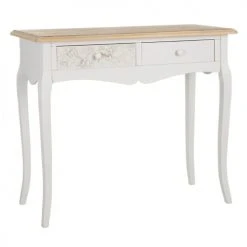 Altobuy Consoles Et Drapiers Console 2 Tiroirs Motif Floral Bois Massif Et Mdf