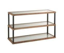 Meubles & Design Consoles Et Drapiers Console 3 Niveaux En Verre Et Bois