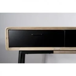 MACABANE Consoles Et Drapiers Console 3 Tiroirs Bois Et Métal Noir -Marquee Magasin console 3 tiroirs bois et metal noir 2